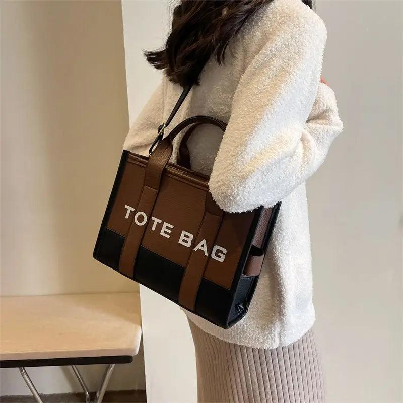 Large capacity trendy commuting tote women fashionable letter single shoulder bag female high-quality diagonal cross bag handbag - So Real Fashion