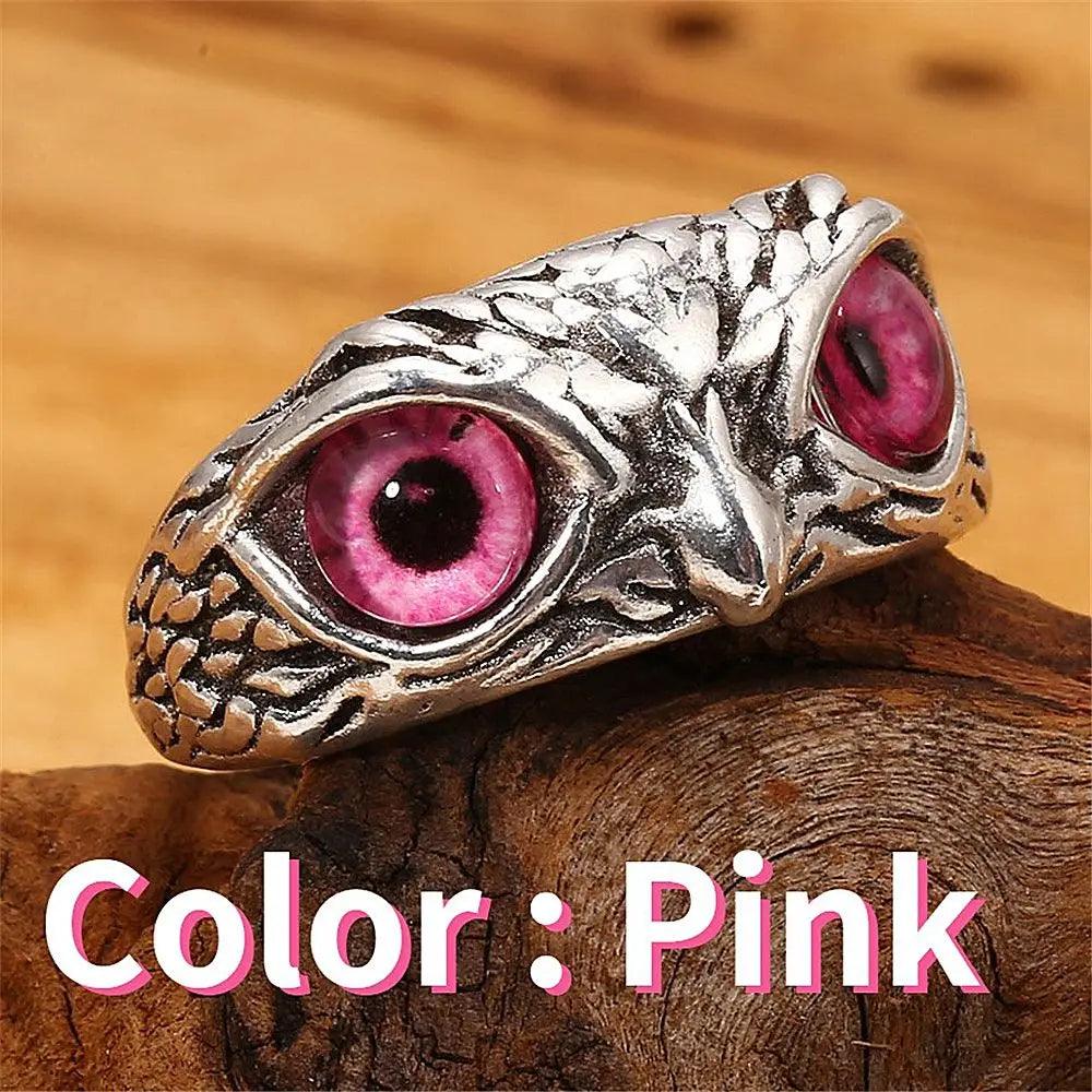 Owl Eye Statement Ring Demon Lovers Metal Vintage Ring Retro Animal Style Open Adjustable Jewelry Mother's Day Gifts - So Real Fashion