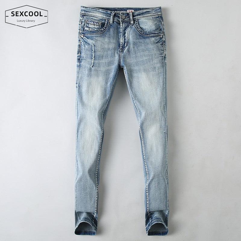 Trendy European Goods All Year Round Skinny Jeans Handsome Men Denim - So Real Fashion