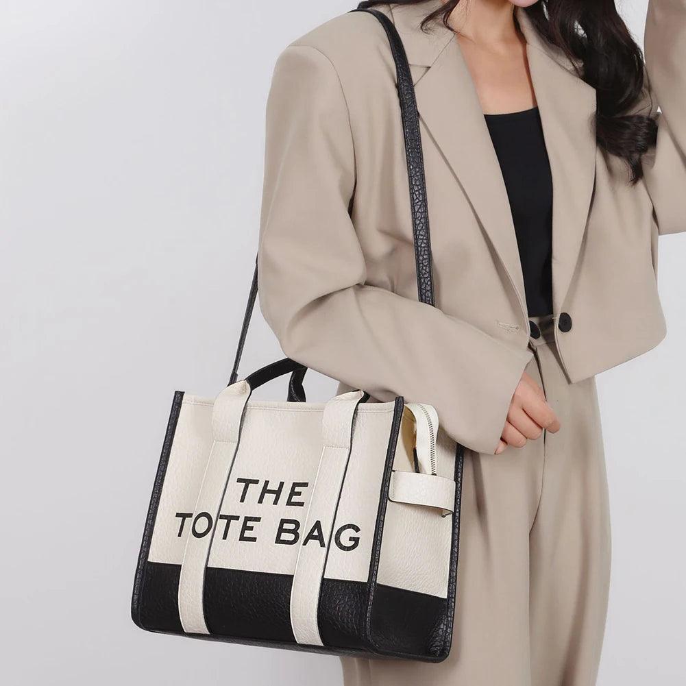 The Tote Bags Luxury Designer Bag Tote Women Handbags Letter Shoulder Bags Fashion Top-Handle Bags PU Leather Crossbody Bags - So Real Fashion