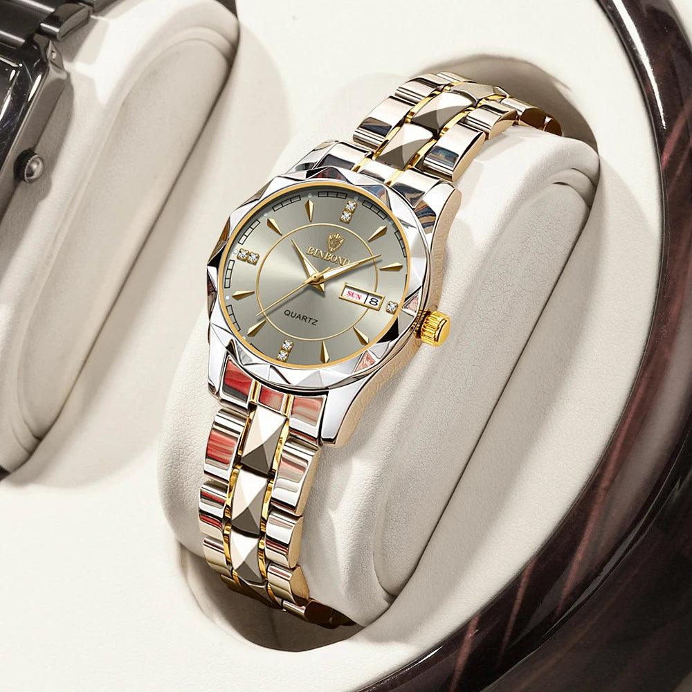 Women Watches Luxury Fashion Ladies Quartz Watch Waterproof Luminous Date Stainless Wristwatch Girlfriend Lovers Gift - So Real Fashion