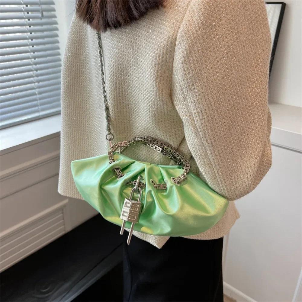 Luxury Designer Handbag Silk Folds Chain Shoulder Bag Dumpling Shape Crossbody Bags Handbag and Purse Totes Ladies Messenger Bag - So Real Fashion