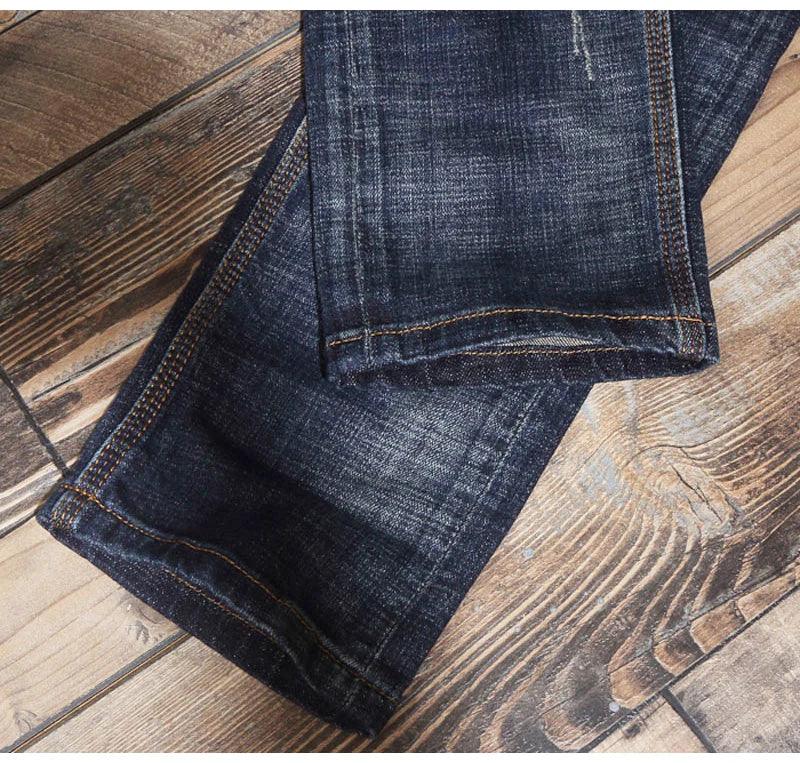 Newly Designer Fashion Men Jeans Retro Blue Elastic Slim Fit Ripped Jeans Men Italian Style Vintage Casual Denim Pants Hombre - So Real Fashion