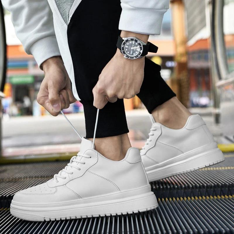 New Ultralight Genuine leather Man/Women Sneakers Size37-46 Lnvisible Increase Height Unisex Casual Fashion Walking Sports Shoes - So Real Fashion