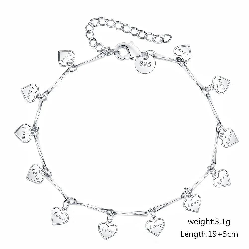 Brand Sliver Zirconium Bracelets Hollow Out Heart Bracelet for Women Jewelry Gift Wholesale Crystal Classic Semi-solid Bracelet - So Real Fashion