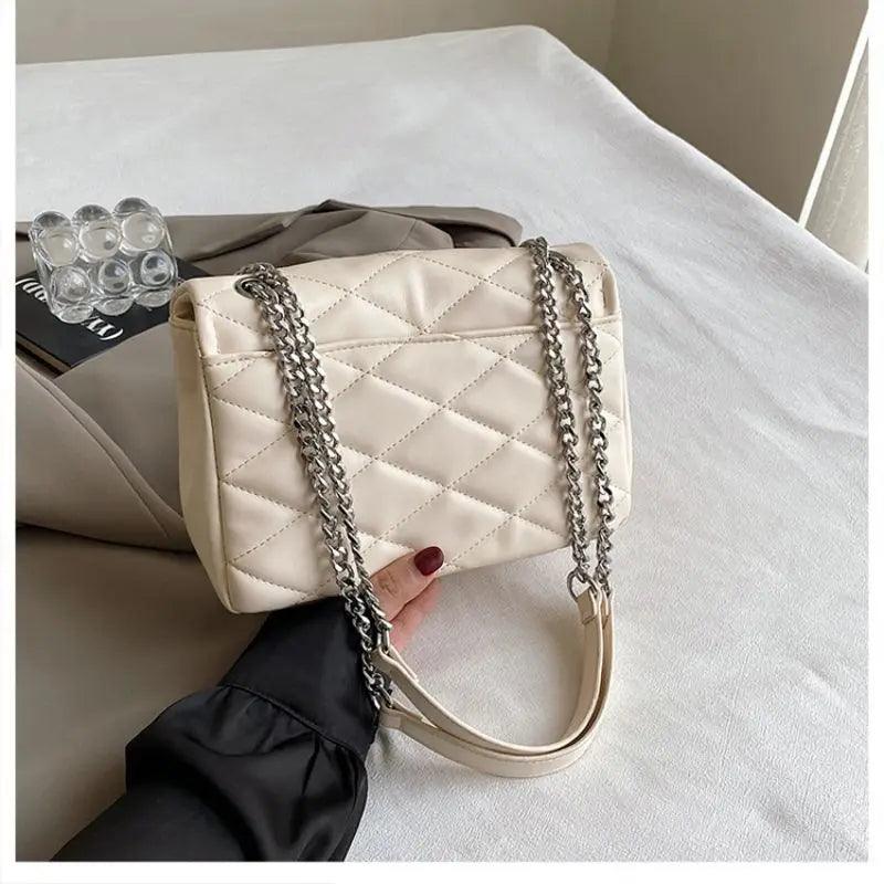 New Trendy Handbags Luxury Women Shoulder Bag PU Leather Chain Crossbody Bags Ladies Messenger Square Bag - So Real Fashion