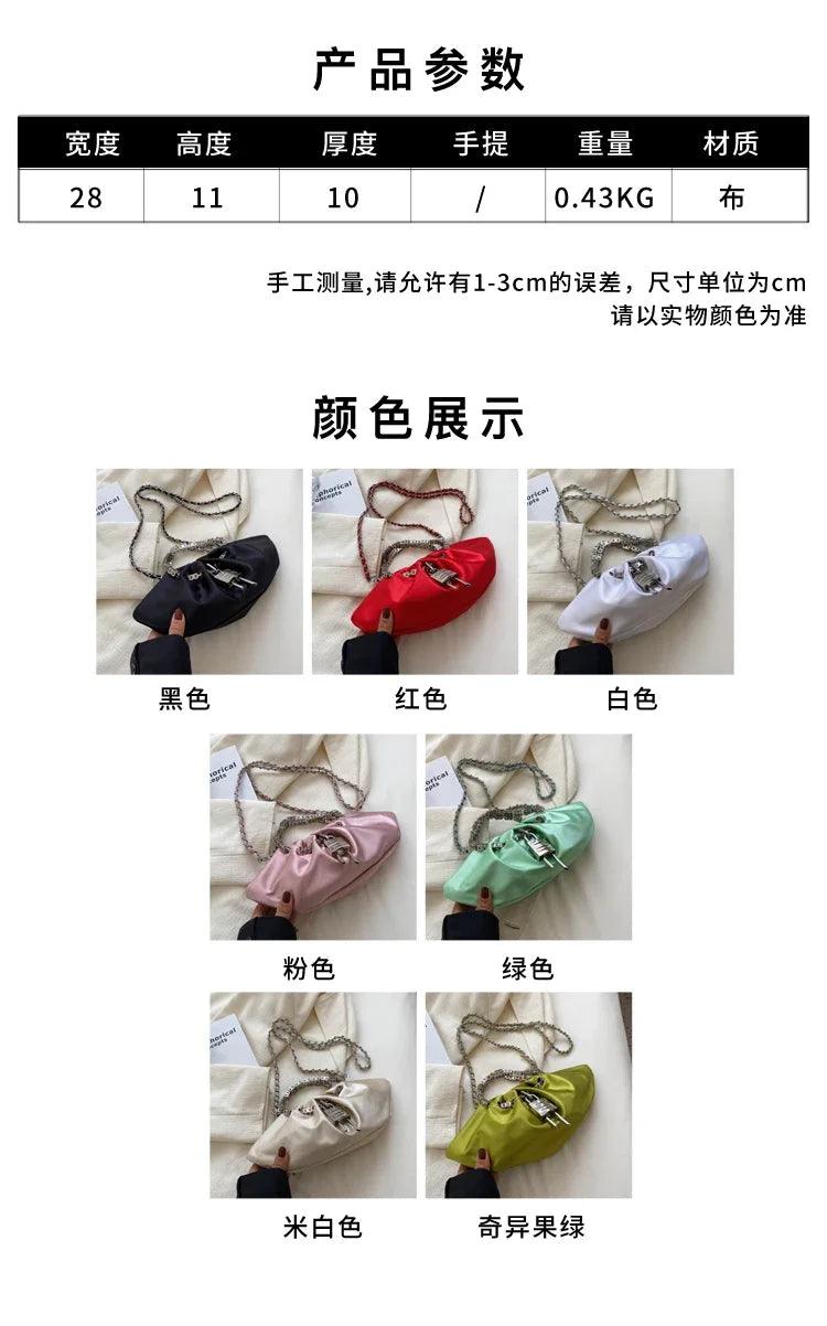 Luxury Designer Handbag Silk Folds Chain Shoulder Bag Dumpling Shape Crossbody Bags Handbag and Purse Totes Ladies Messenger Bag - So Real Fashion