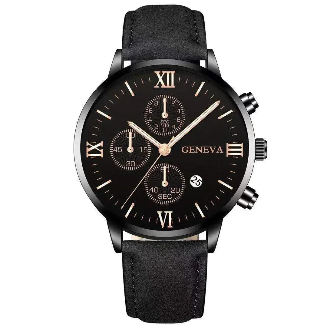 Fashion Geneva Men's Wristwatch Date Alloy Case Leather Analog Quartz Sport Watch Male Clock Top Brand Luxury Relogio Masculino - So Real Fashion