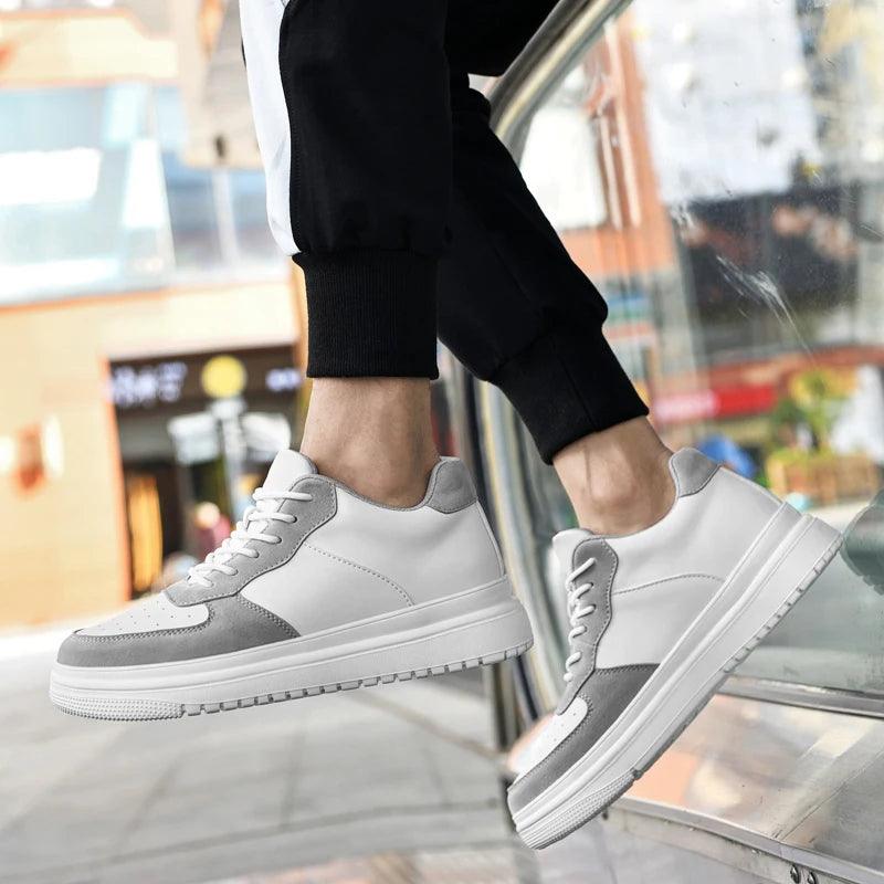 New Ultralight Genuine leather Man/Women Sneakers Size37-46 Lnvisible Increase Height Unisex Casual Fashion Walking Sports Shoes - So Real Fashion