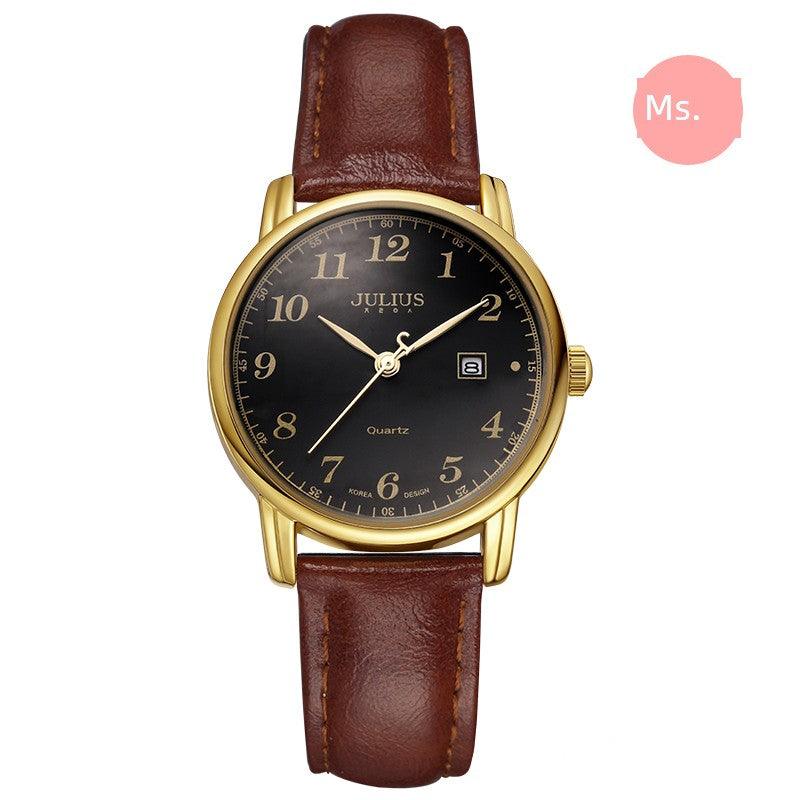 Julius Watches Female Retro Simple Couple Digital Calendar Casual Special Interest Light Luxury Student Women's Watch Waterproof - So Real Fashion