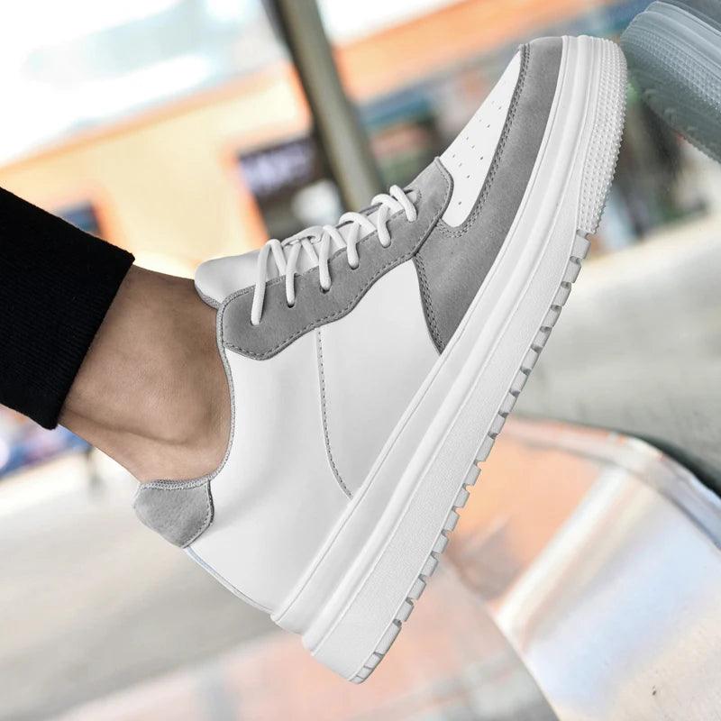 New Ultralight Genuine leather Man/Women Sneakers Size37-46 Lnvisible Increase Height Unisex Casual Fashion Walking Sports Shoes - So Real Fashion