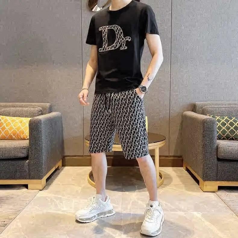 Summer Short-sleeved Fashionable Handsome Casual Shorts Loose Two-piece Set Trendy Brand Sports Quick-drying Casual Suit - So Real Fashion