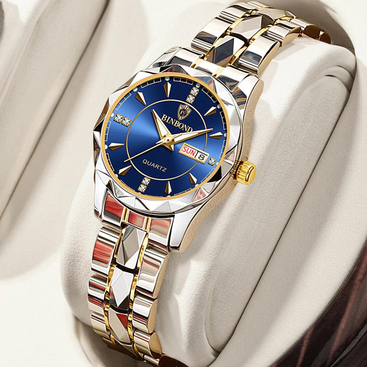 Women Watches Luxury Fashion Ladies Quartz Watch Waterproof Luminous Date Stainless Wristwatch Girlfriend Lovers Gift - So Real Fashion