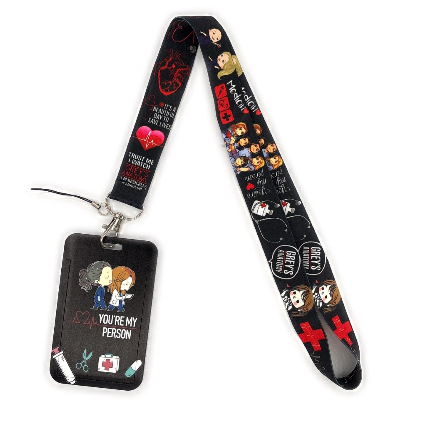 Grey's Anatomy Doctor Nurse Credential Holder Neck Strap Lanyards Keychain Holder ID Card Pass Hang Rope Lariat Lanyard - So Real Fashion