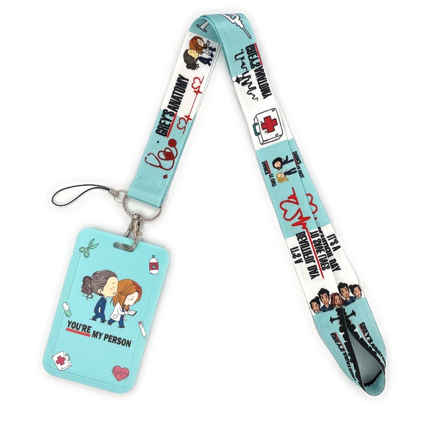 Grey's Anatomy Doctor Nurse Credential Holder Neck Strap Lanyards Keychain Holder ID Card Pass Hang Rope Lariat Lanyard - So Real Fashion