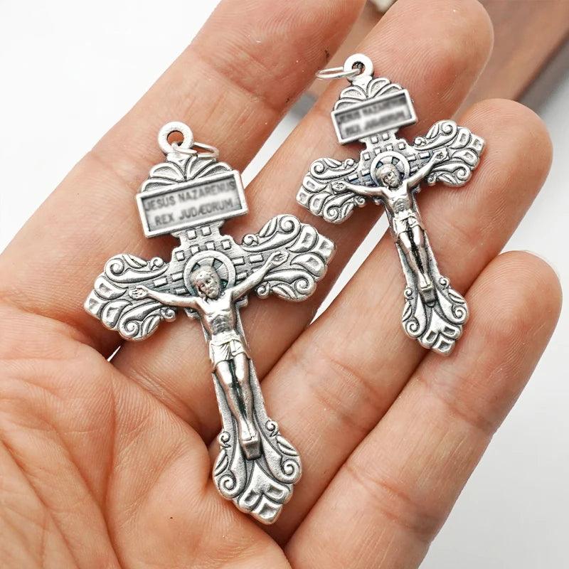 Bittern Cross Pendant for Jewelry Making Women Euro-American Fashion Christianity Neclaces Bracelets Rosary DIY Accessories - So Real Fashion