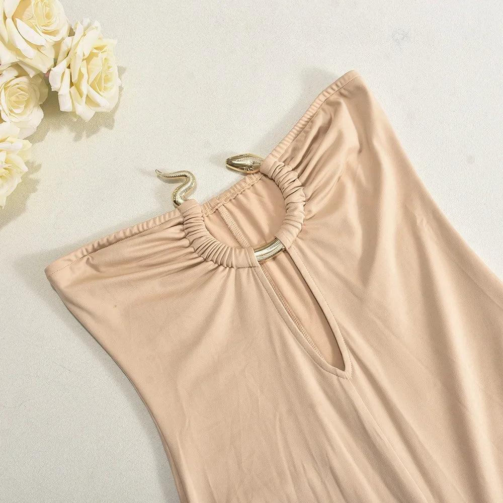 Women Sleeveless Strapless Hollow Out Long Jumpsuits Party Metallic Night Club Casual Streetwear Backless Jumpsuit Rompers - So Real Fashion