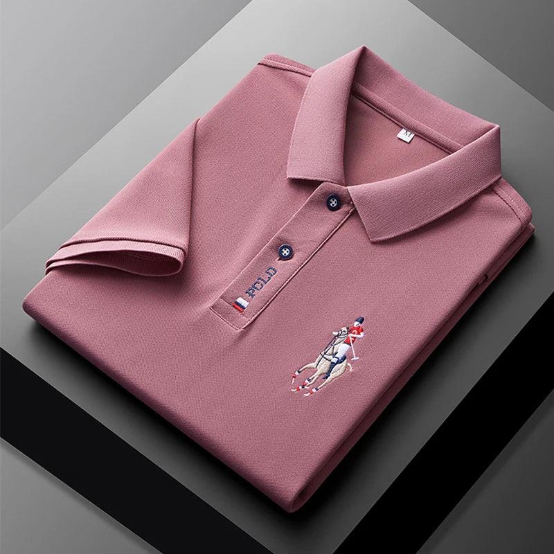 Men's Embroidered Casual Fashion Short Sleeved POLO Shirt Summer Comfortable Top - So Real Fashion