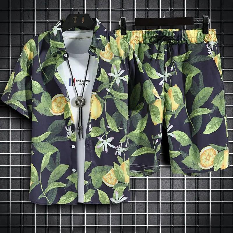 Beach Clothes For Men 2 Piece Set Quick Dry Hawaiian Shirt and Shorts Set Men Fashion Clothing Printing Casual Outfits Summer - So Real Fashion