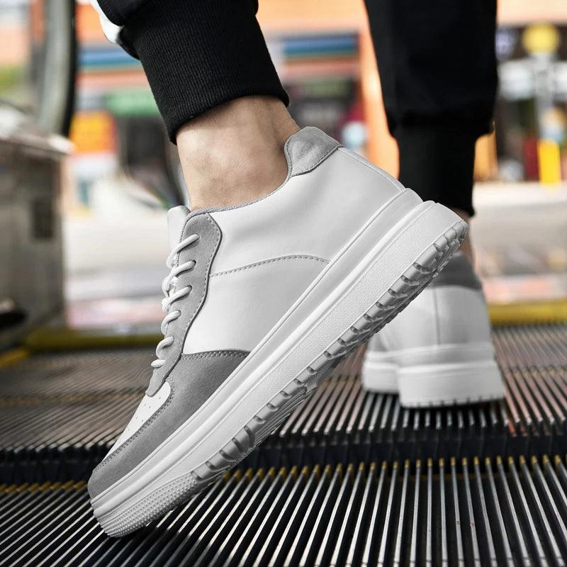 New Ultralight Genuine leather Man/Women Sneakers Size37-46 Lnvisible Increase Height Unisex Casual Fashion Walking Sports Shoes - So Real Fashion