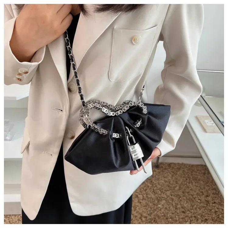 Light Luxury Design Shoulder Crossbody Bag Women Casual Chain Handbag and Purses New Trendy Clutches Ladys Messenger Bag Hobos - So Real Fashion