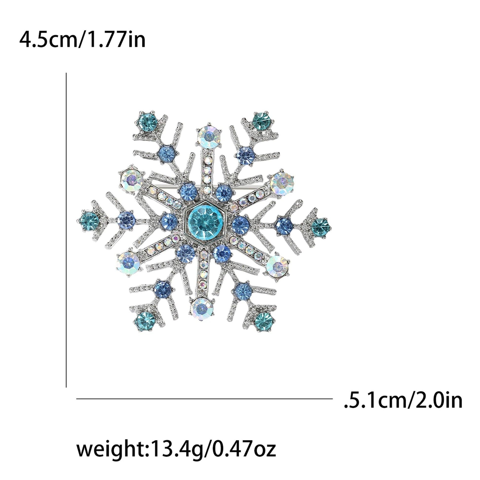 Personalized Fashion Alloy Rhinestone Snowflake Brooch Christmas Decoration Brooch Trendy Versatile Clothing Accessories - So Real Fashion