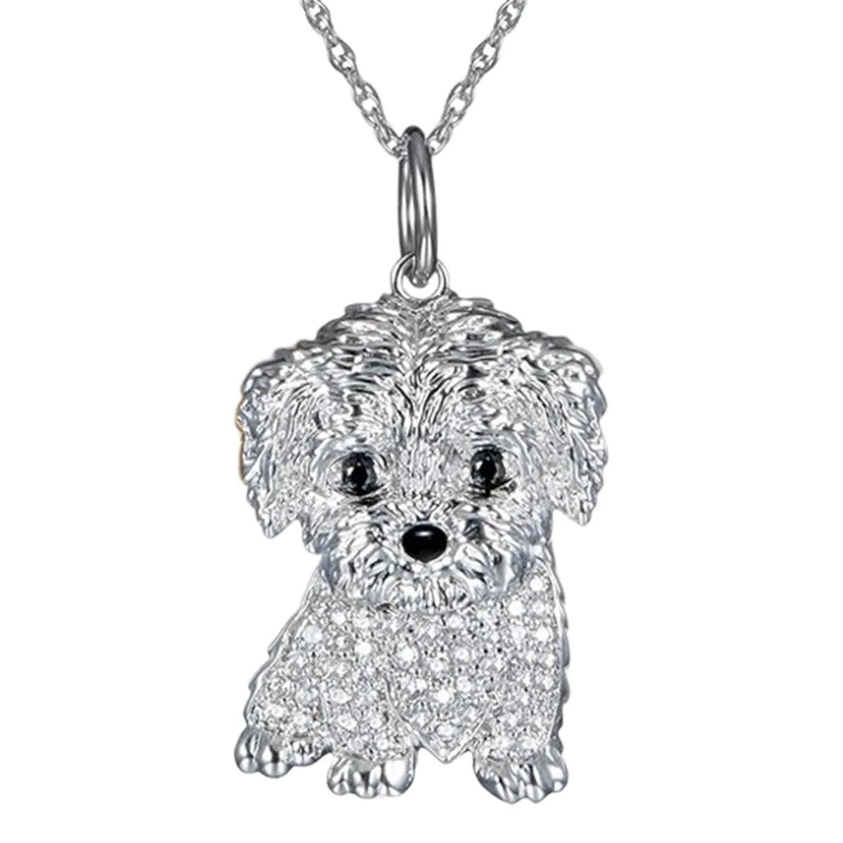 Exquisite and Cute Schnauzer Dog Pendant Necklace for Women Elegant Pet Puppy Jewelry Animal Accessories Dog Lovers Gift - So Real Fashion