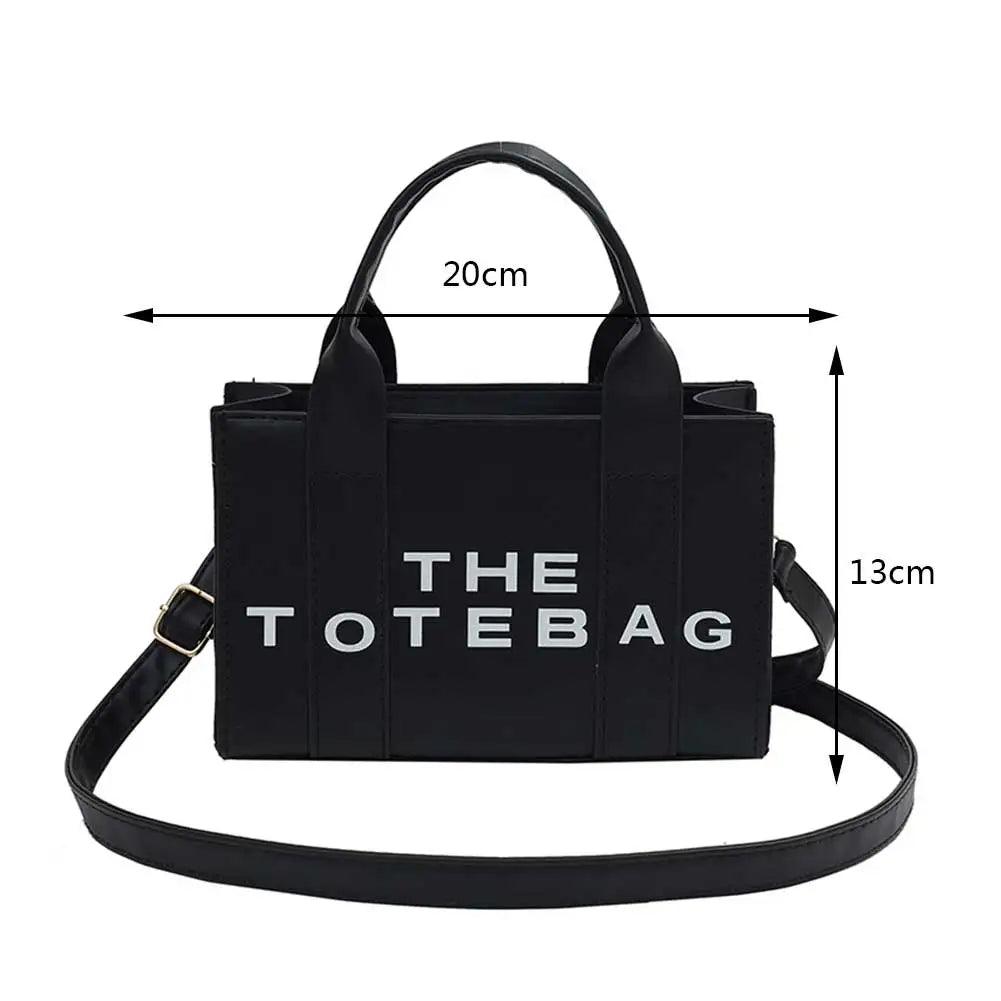 Fashion Ladies Top-Handle Bags Women Tote Bag Contrast Letters PU Leather Portable Casual Simple Adjustable Straps Hobos Bags - So Real Fashion