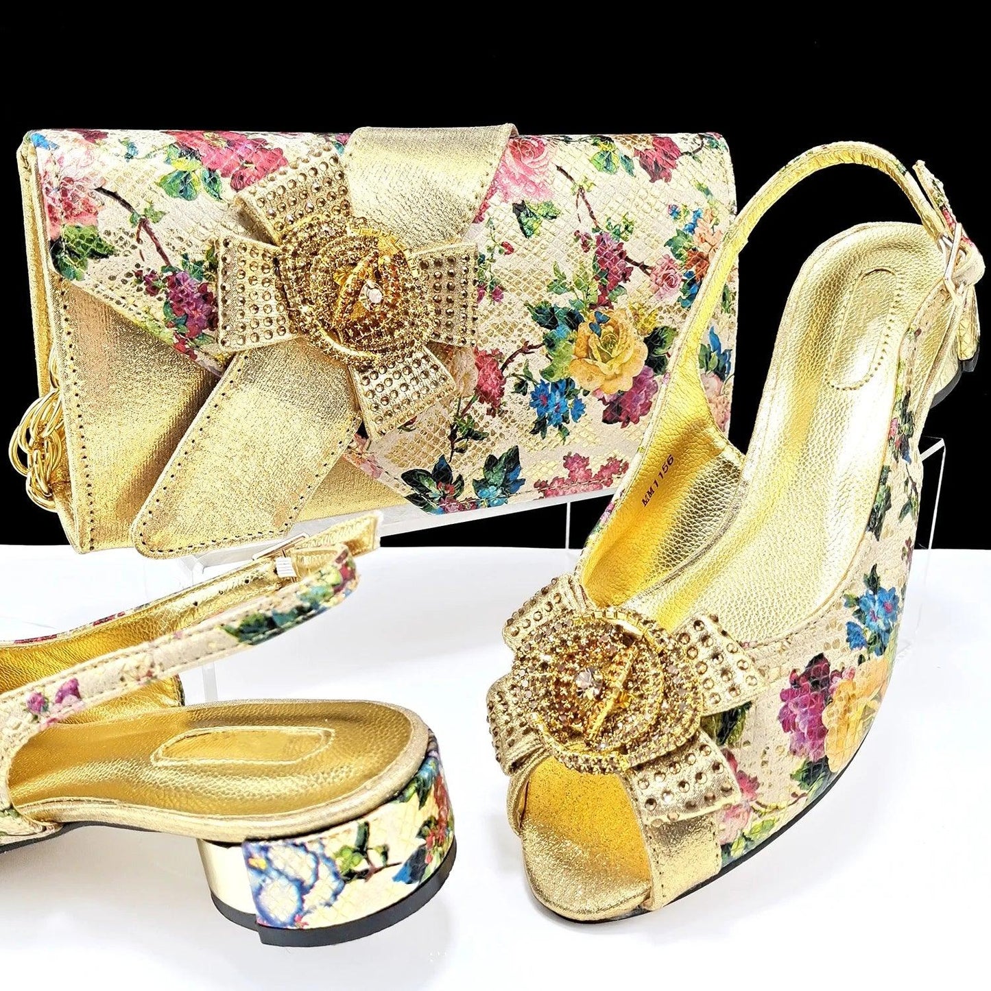 Newest Fashion Italian High Heels Shoes And Bag To Match Set Hot Sale Rhinestone Woman Shoes And Bag Set For Evening Party - So Real Fashion