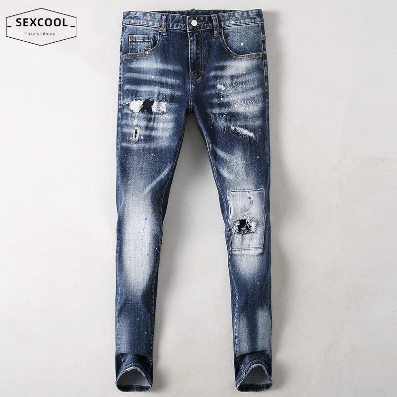 Trendy European Goods All Year Round Skinny Jeans Handsome Men Denim - So Real Fashion