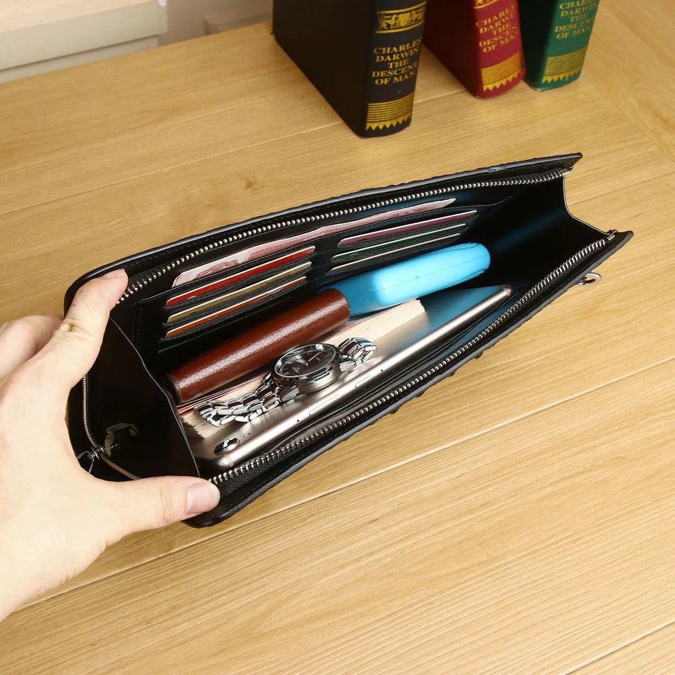 Crocodile Clutch Bag Briefcase High-quality Real Cowhide Envelope Clutch Bag Large Capacity Men's Bag - So Real Fashion