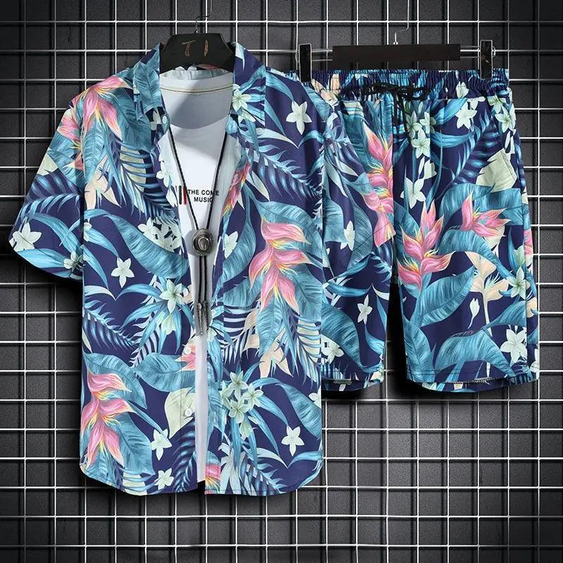 Beach Clothes For Men 2 Piece Set Quick Dry Hawaiian Shirt and Shorts Set Men Fashion Clothing Printing Casual Outfits Summer - So Real Fashion