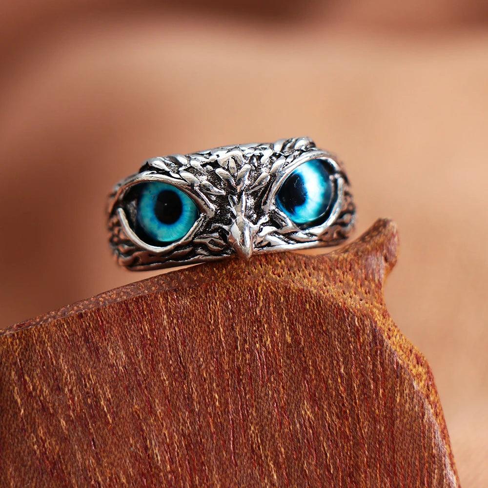 Owl Eye Statement Ring Demon Lovers Metal Vintage Ring Retro Animal Style Open Adjustable Jewelry Mother's Day Gifts - So Real Fashion