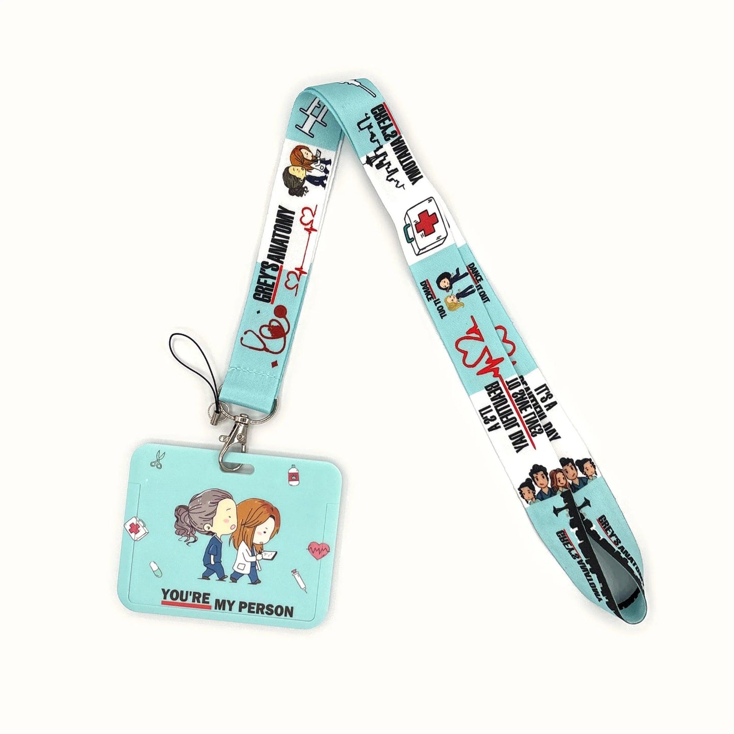 Grey's Anatomy Doctor Nurse Credential Holder Neck Strap Lanyards Keychain Holder ID Card Pass Hang Rope Lariat Lanyard - So Real Fashion