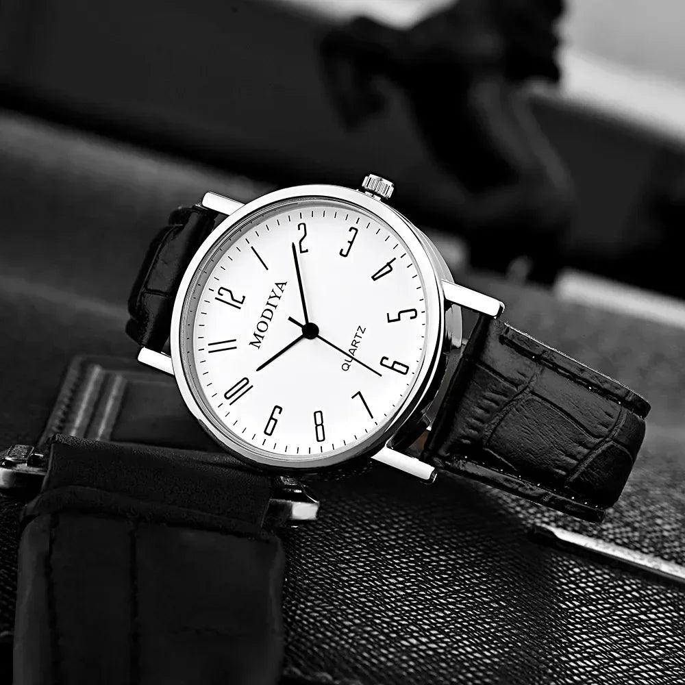 Men's Watches Business Wrist Watch Luxury Leather Strap Analog Watches Quartz Wristwatches Clock Men Women Casual Simple Watch - So Real Fashion