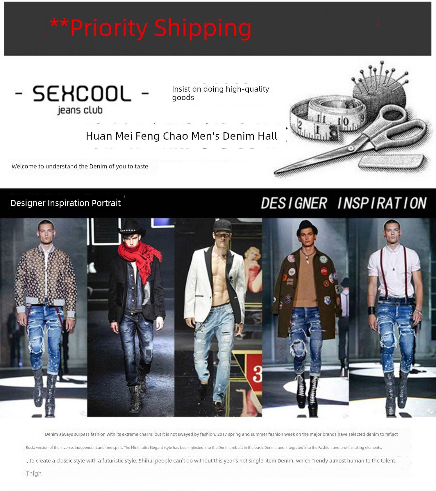 Trendy European Goods All Year Round Skinny Jeans Handsome Men Denim - So Real Fashion