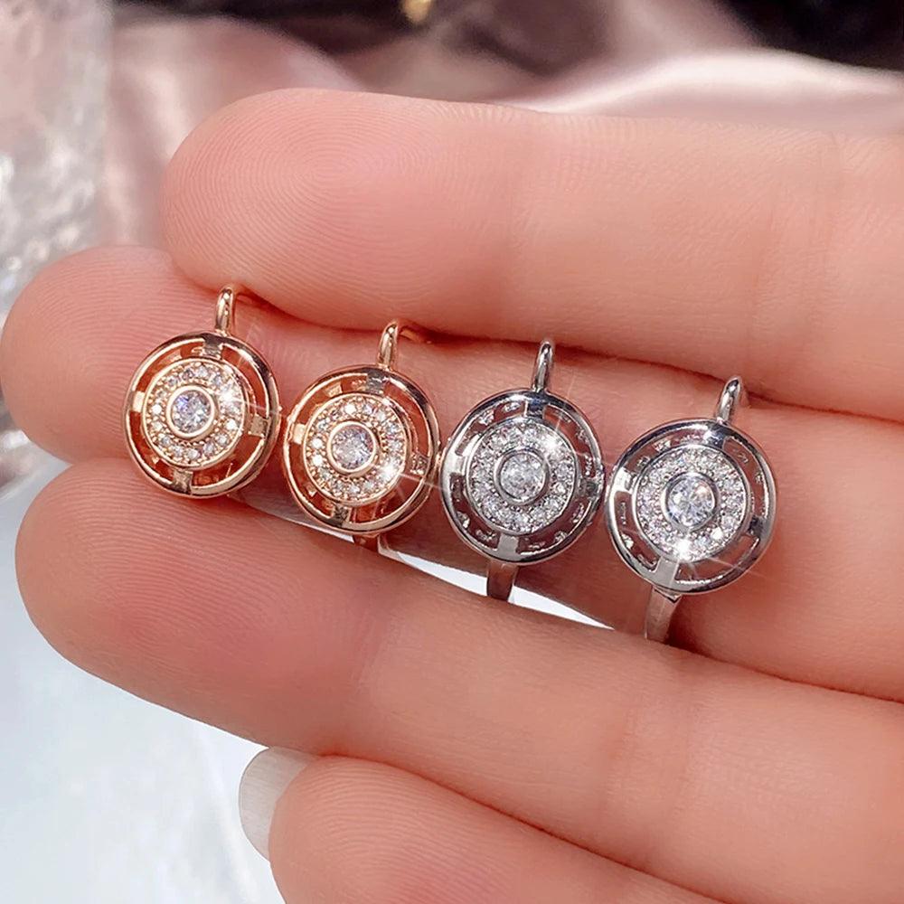 Dainty Lady Hoop Earrings for Engagement Dazzling Crystal Jewelry with Graceful Style Fashion Female Wedding Accessories - So Real Fashion