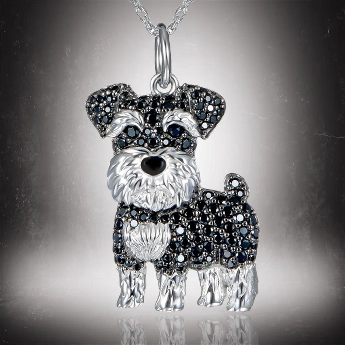 Exquisite and Cute Schnauzer Dog Pendant Necklace for Women Elegant Pet Puppy Jewelry Animal Accessories Dog Lovers Gift - So Real Fashion