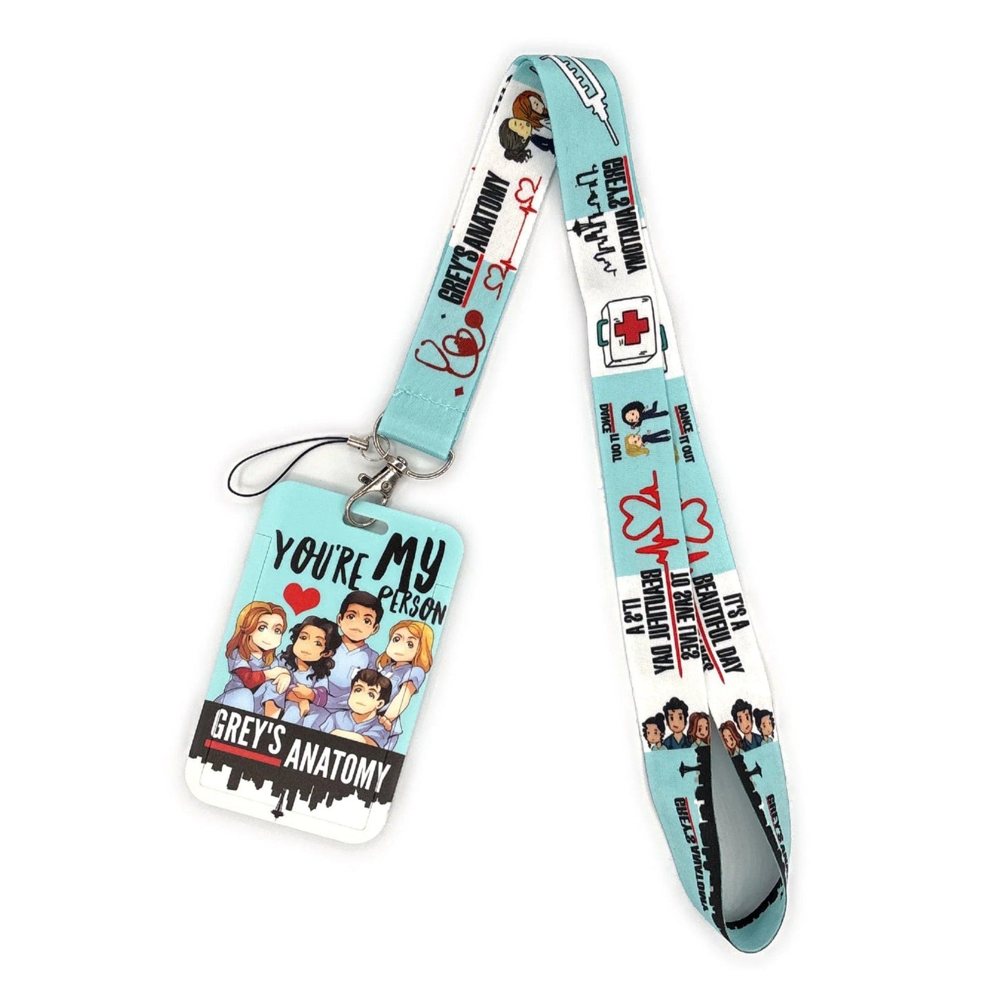 Grey's Anatomy Doctor Nurse Credential Holder Neck Strap Lanyards Keychain Holder ID Card Pass Hang Rope Lariat Lanyard - So Real Fashion