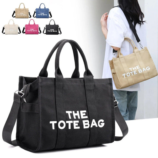 The Woven Medium Tote Bag Canvas Tote Bag Waterproof Nylon Multi Pocket Shoulder Bags - So Real Fashion