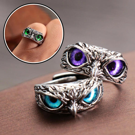 Owl Eye Statement Ring Demon Lovers Metal Vintage Ring Retro Animal Style Open Adjustable Jewelry Mother's Day Gifts - So Real Fashion