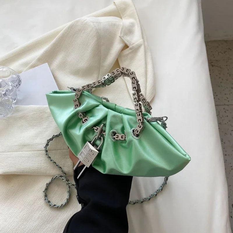 Luxury Designer Handbag Silk Folds Chain Shoulder Bag Dumpling Shape Crossbody Bags Handbag and Purse Totes Ladies Messenger Bag - So Real Fashion