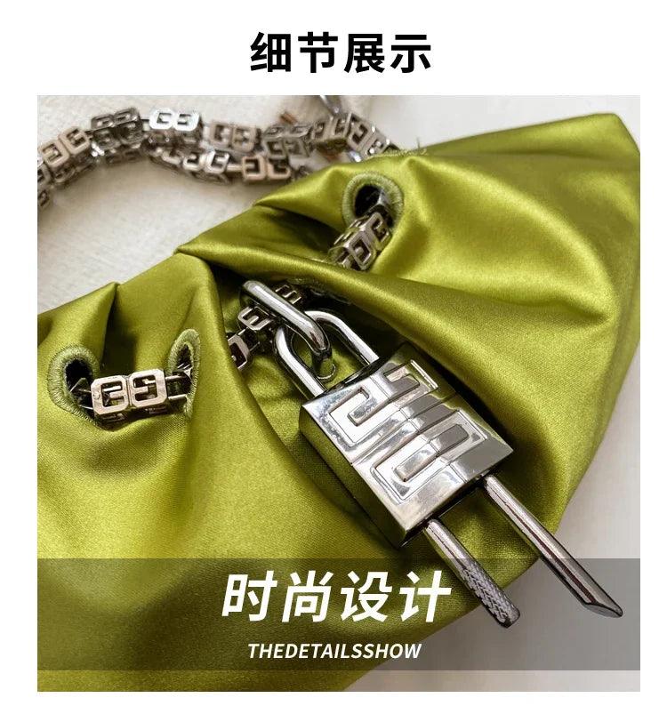 Luxury Designer Handbag Silk Folds Chain Shoulder Bag Dumpling Shape Crossbody Bags Handbag and Purse Totes Ladies Messenger Bag - So Real Fashion