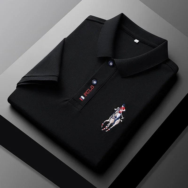 Men's Embroidered Casual Fashion Short Sleeved POLO Shirt Summer Comfortable Top - So Real Fashion