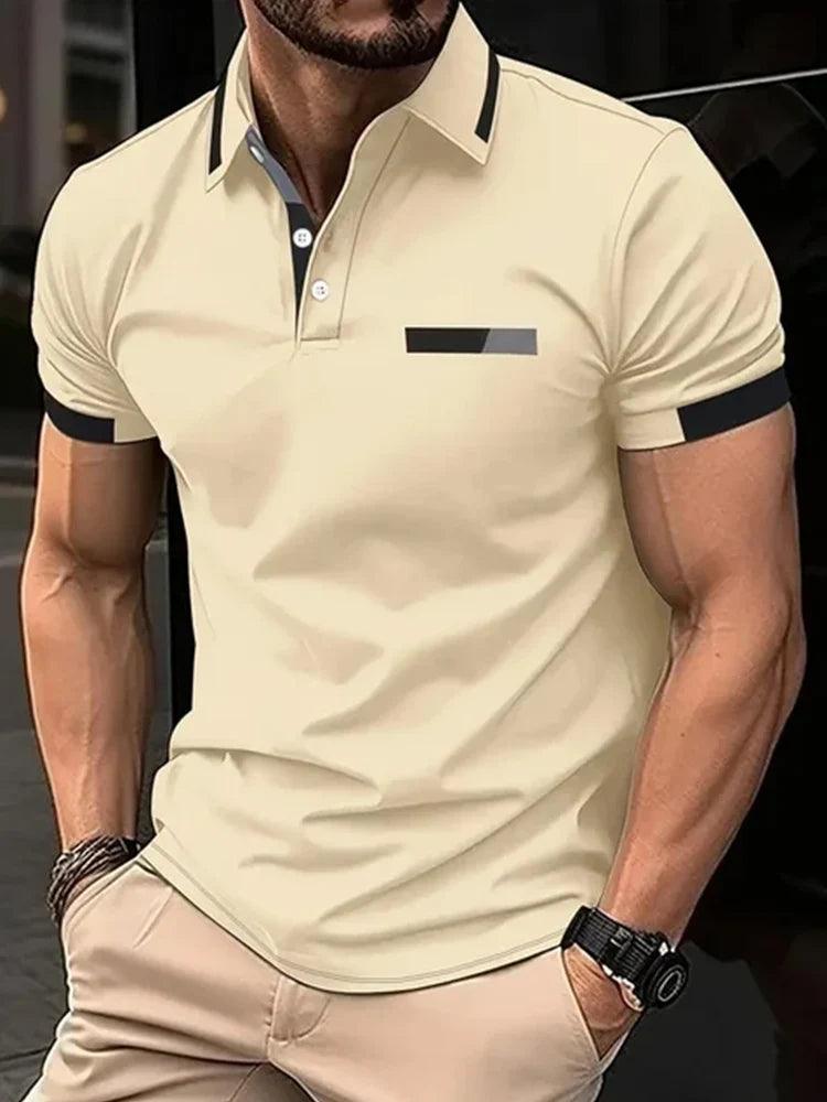 Men's Short Sleeve Polo Shirt , Summer Casual Lapel Sports men polos Gift For Men EUROPEAN Measurement - So Real Fashion