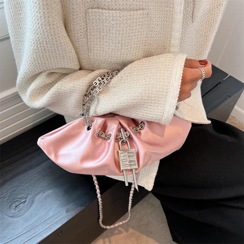 Light Luxury Design Shoulder Crossbody Bag Women Casual Chain Handbag and Purses New Trendy Clutches Ladys Messenger Bag Hobos - So Real Fashion