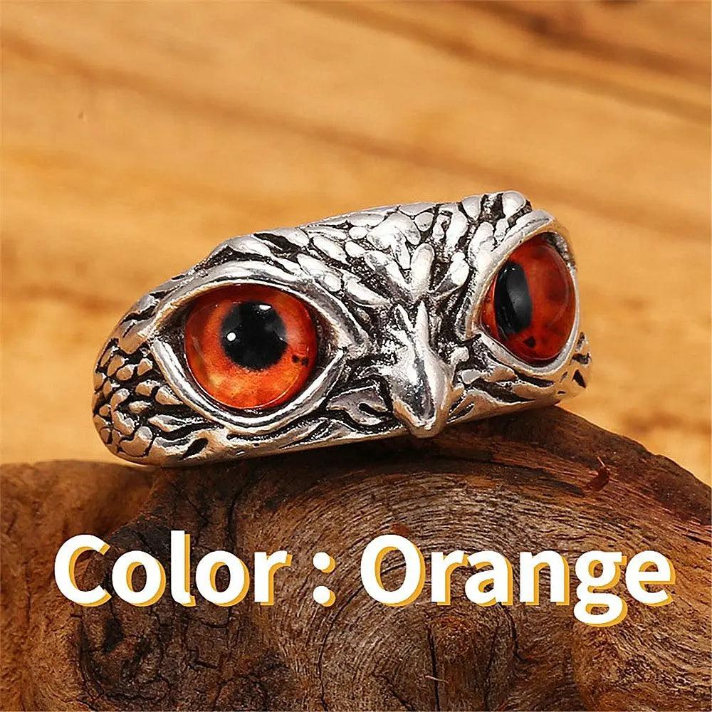 Owl Eye Statement Ring Demon Lovers Metal Vintage Ring Retro Animal Style Open Adjustable Jewelry Mother's Day Gifts - So Real Fashion