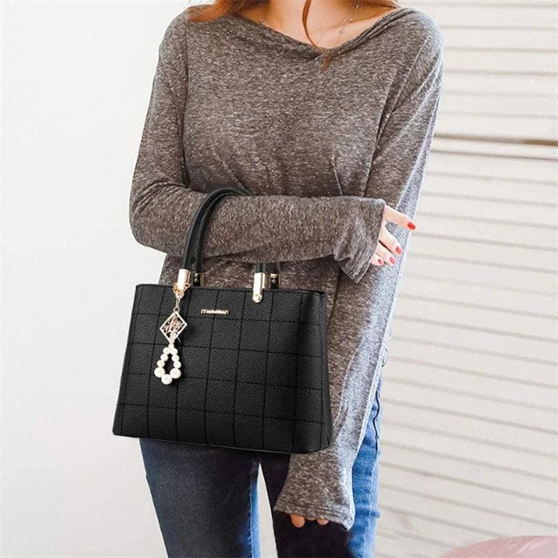 Women Handbag Patchwork Shoulder Messenger Office Work PU Leather Female Bag Ladies Luxury Handbag Fashion Elegant Shoulder Bag - So Real Fashion