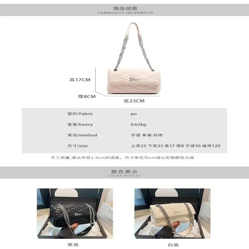 New Trendy Handbags Luxury Women Shoulder Bag PU Leather Chain Crossbody Bags Ladies Messenger Square Bag - So Real Fashion