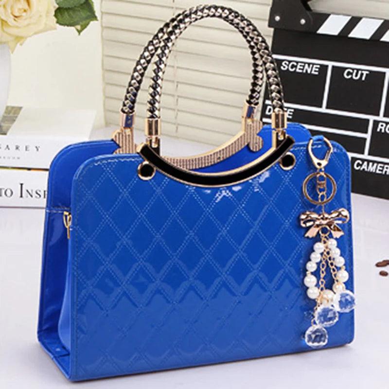 Women Bag Handbag Casual Tote Fashion Women Messenger Bags Shoulder Top-Handle Purse Wallet Leather New Black Blue - So Real Fashion